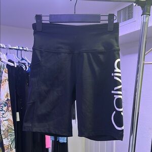 Calvin Klein Black Bike Shorts with Elastic Waistband